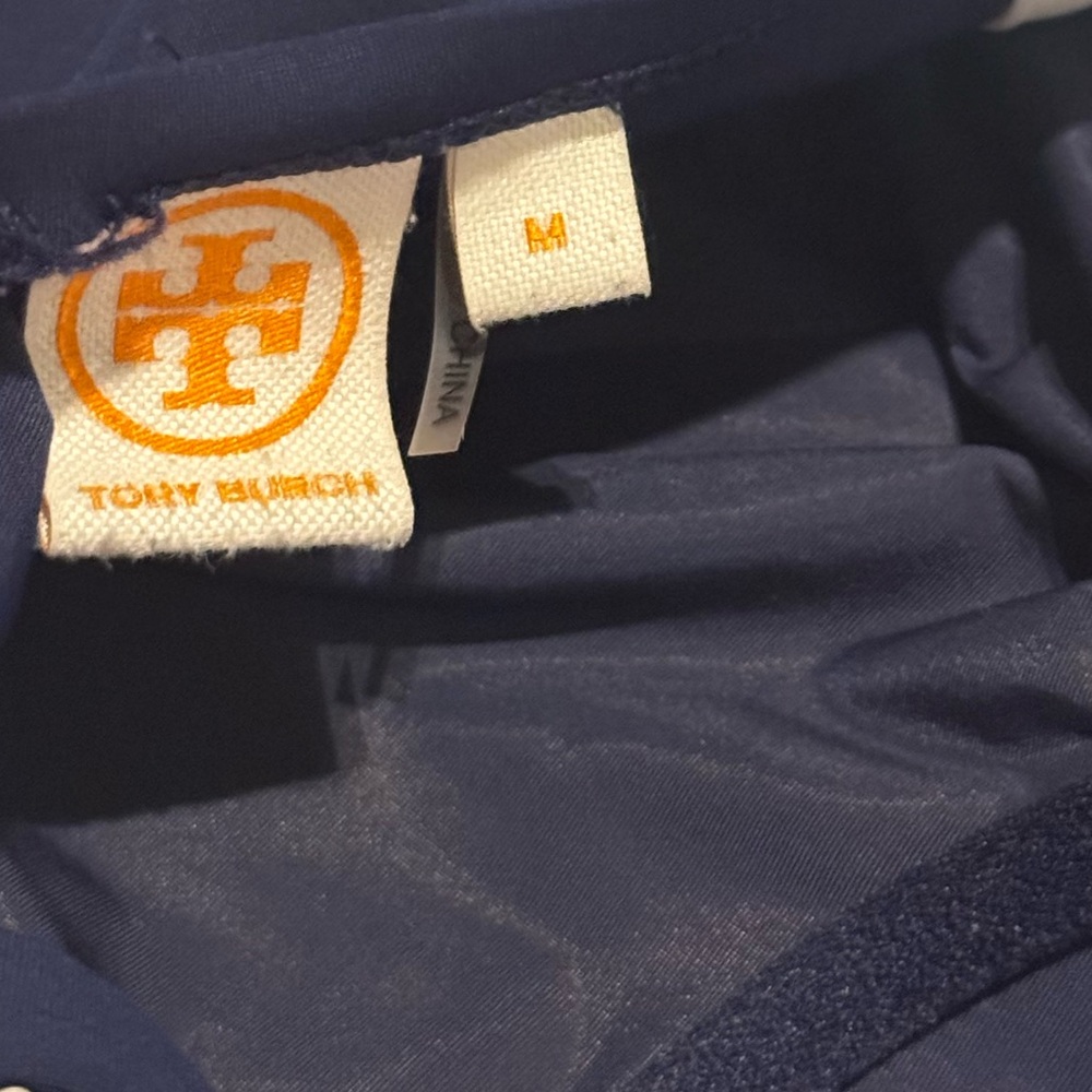 Tory Burch Swim Lipsi Colorblock Navy White Bandeau One-Piece Swimsuit Size M - Picture 7 of 10